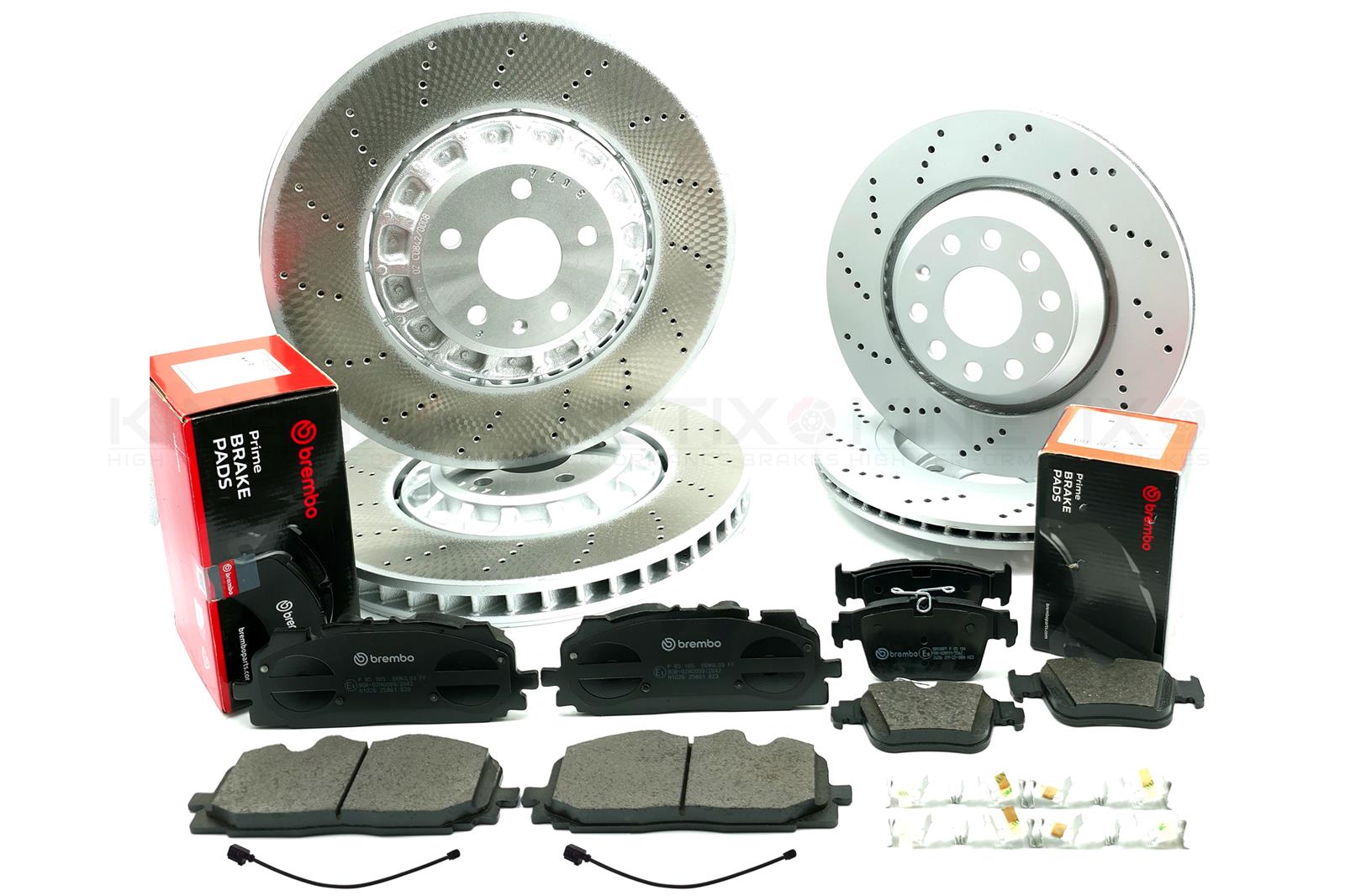KINETIX FOR CUPRA FORMENTOR VZ5 DRILLED FRONT REAR BRAKE DISCS BREMBO PADS 375mm 310mm