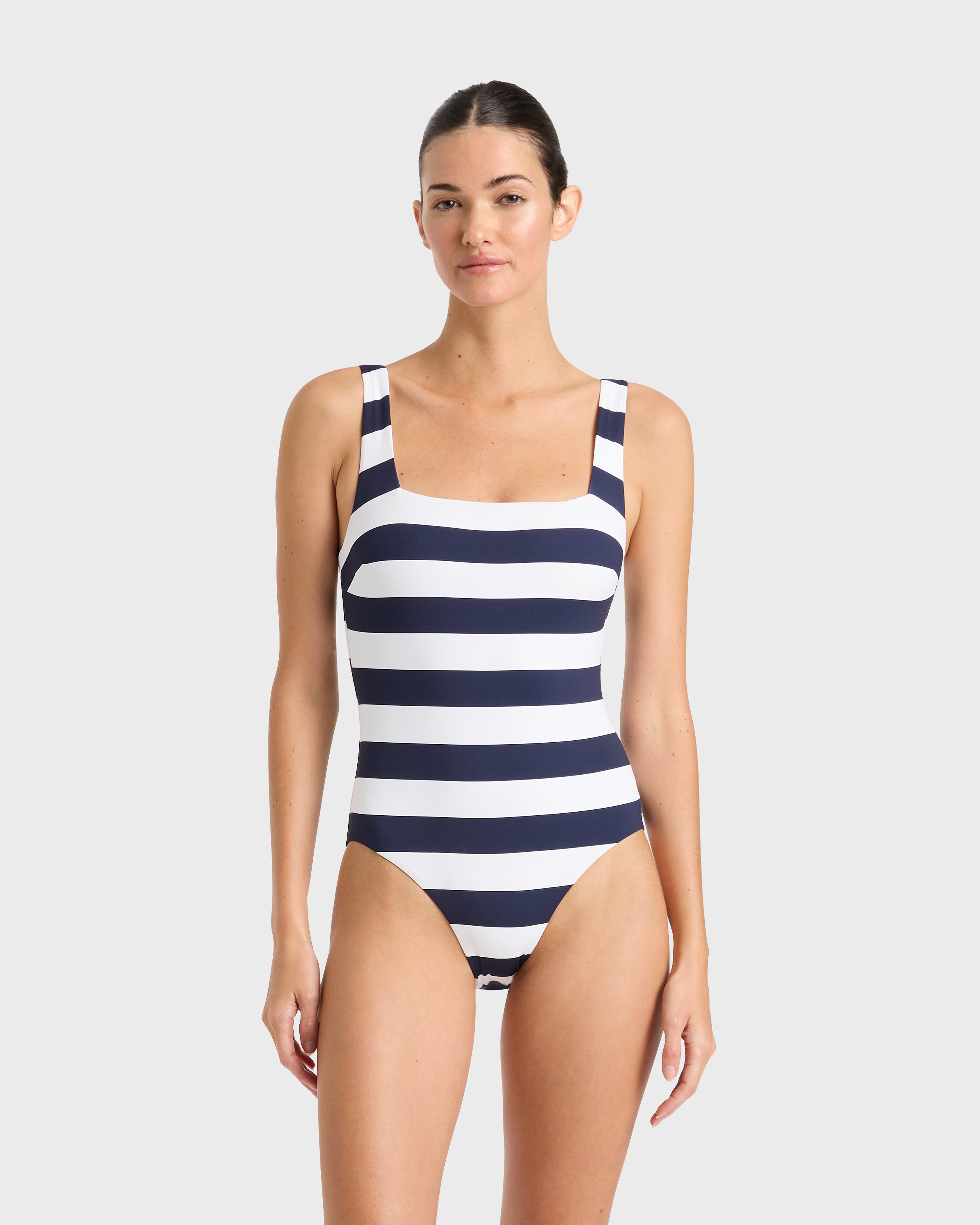 BONDI BORN Margot One Piece   Navy Stripe (Embodee™)