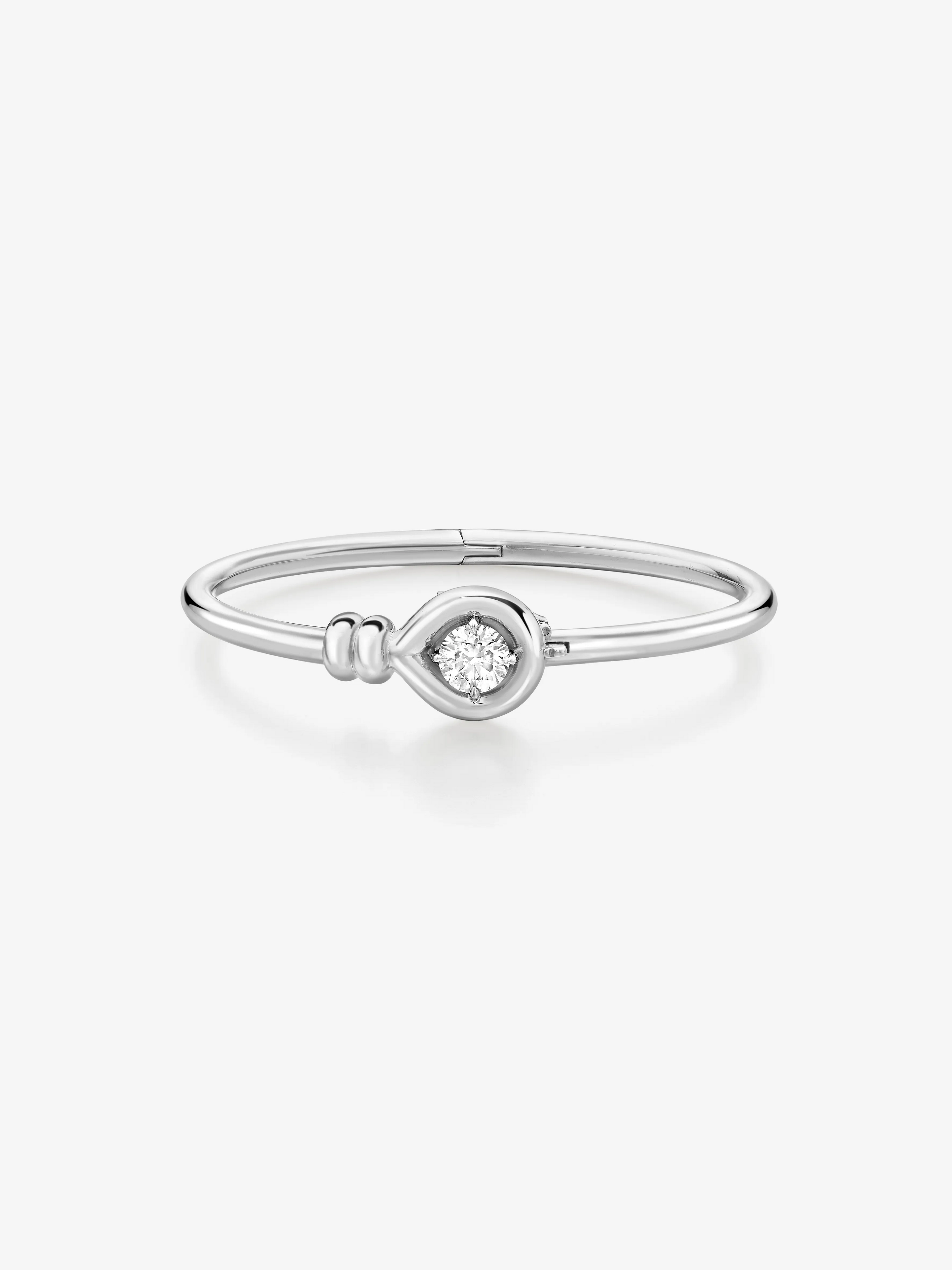 JESSICA MCCORMACK Forget Me Knot 1.30ct Diamond White Gold Bangle