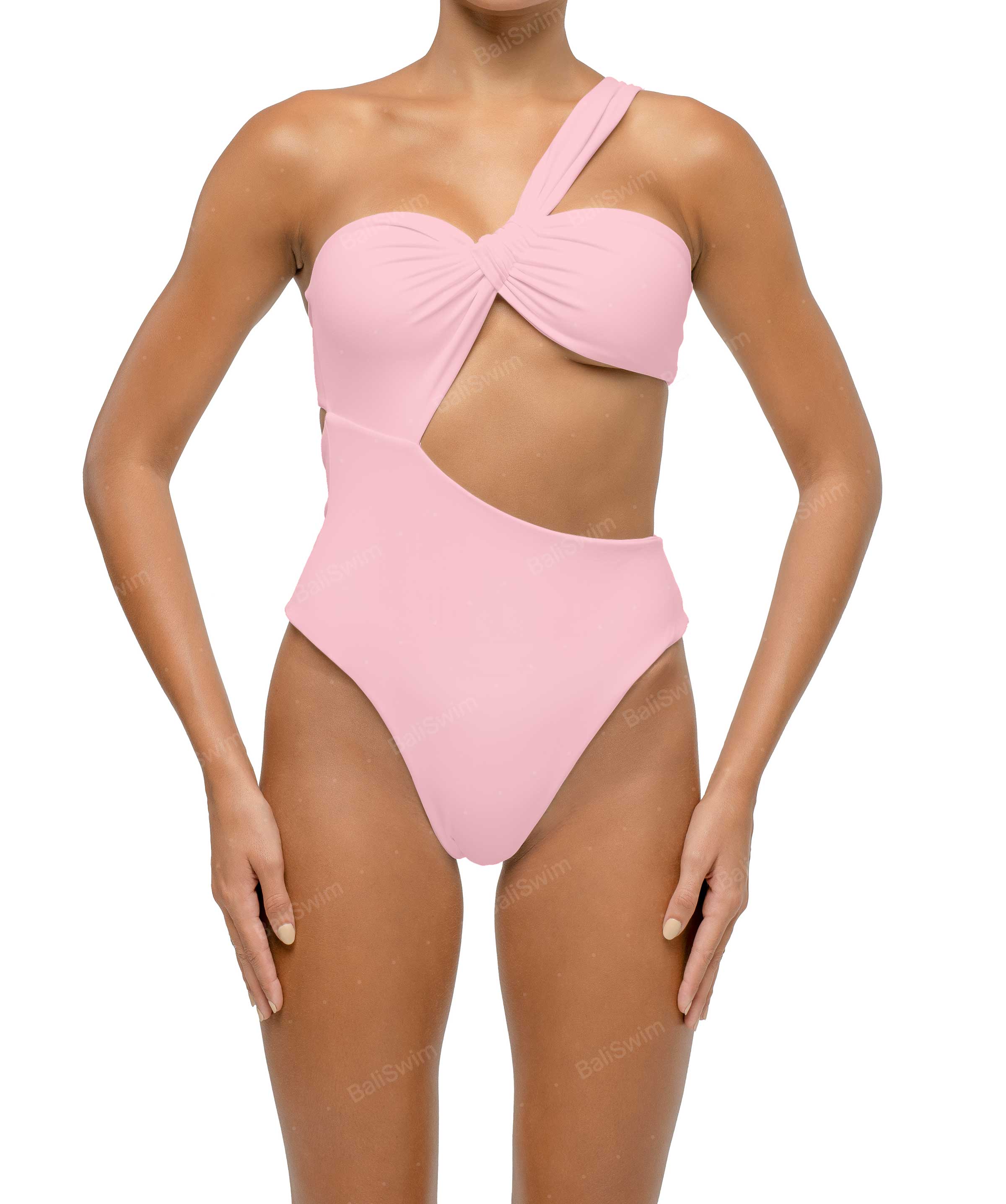 BALI SWIM BSWS S68 Asymetric Ruched One Piece
