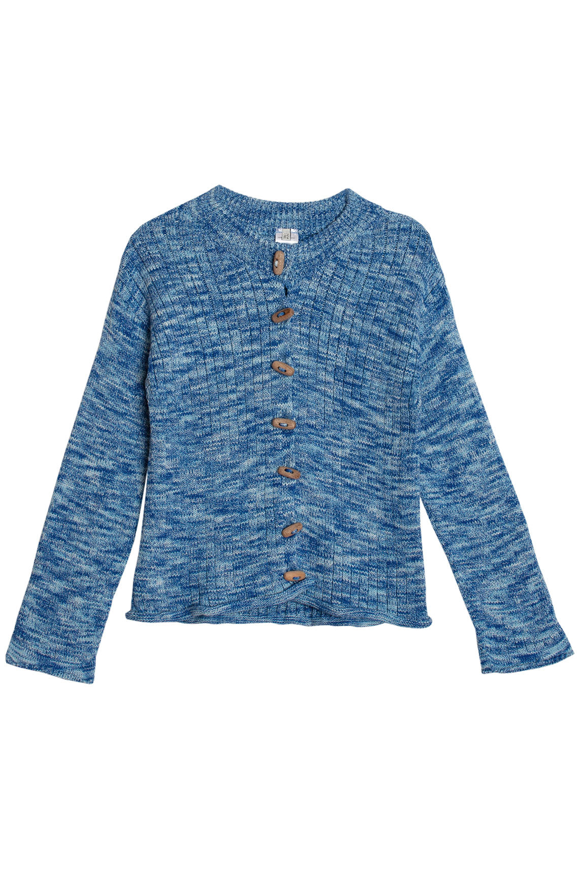 BASERANGE Blue Melange Drip Cardigan