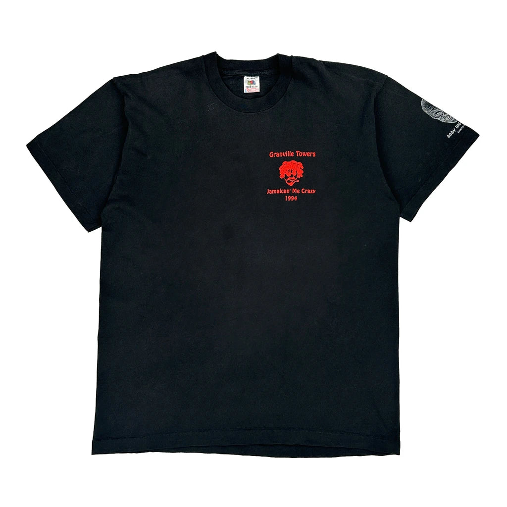 THRIFTED Single Stitch Granville Towers Fruit Of The Loom Graphic T Shirt   XL Black Cotton