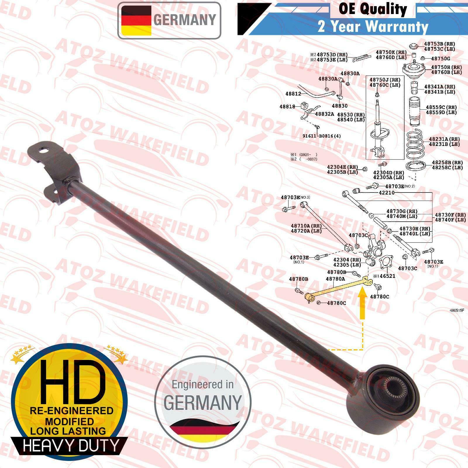 OE QUALITY FOR TOYOTA AVENSIS T22 REAR AXLE LOWER SUSPENSION TRACK CONTROL ARM ROD 97 00