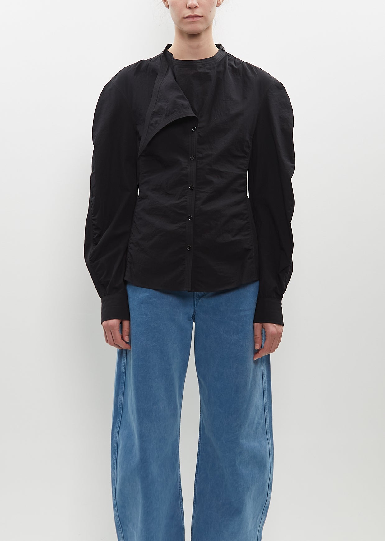 LEMAIRE Asymmetrical Fitted Top — Black