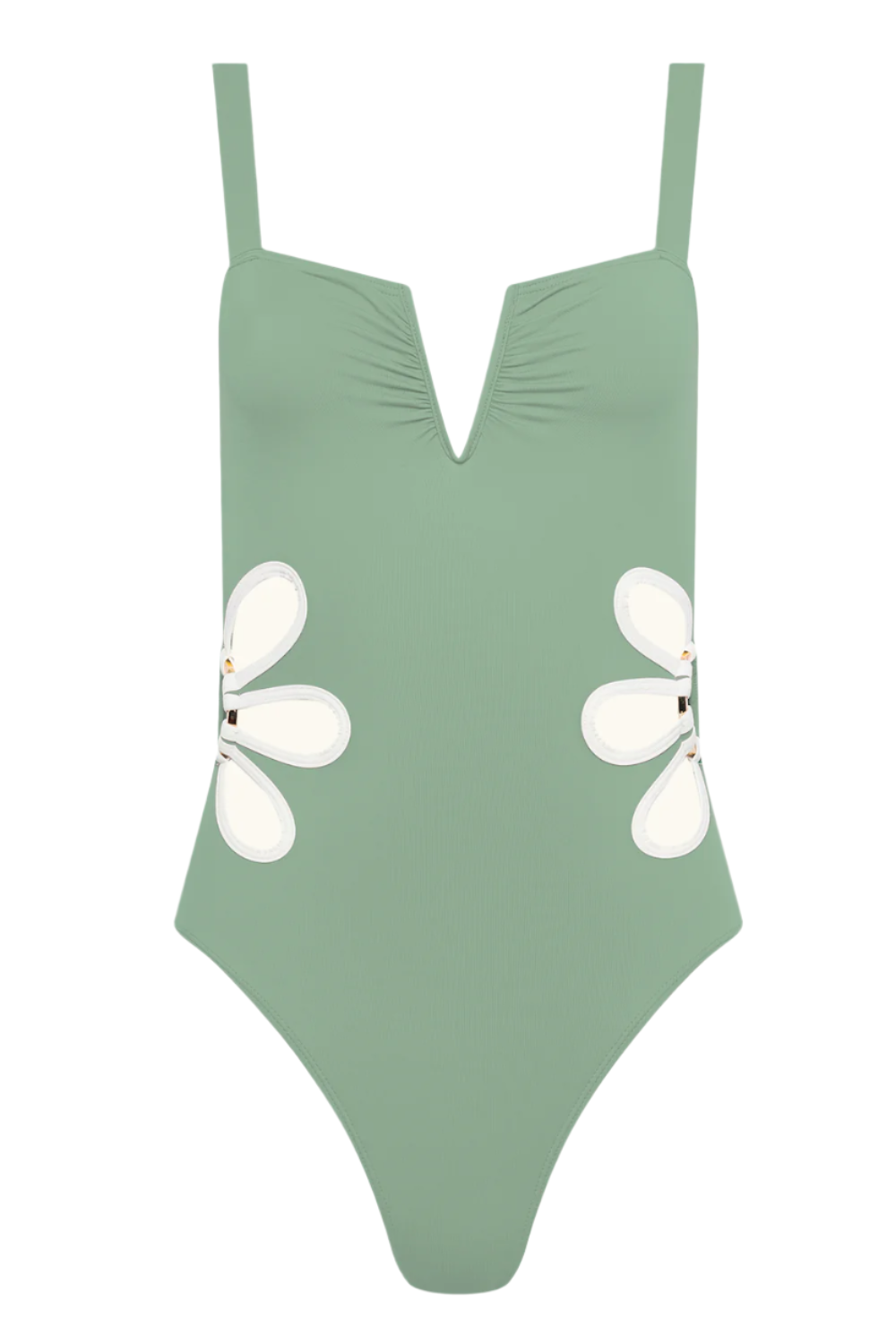 FOLLOW SUIT The Flora One Piece in Sage Green & Ivory