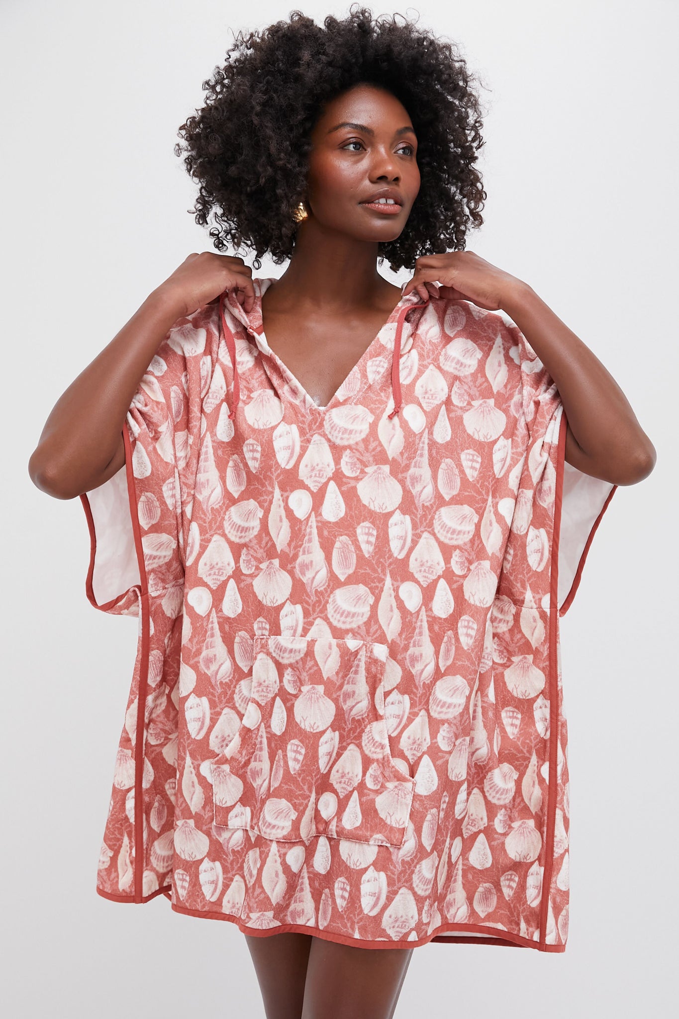 TNUCK BEACH Tidal Shells Terrycloth Cabana Coverup