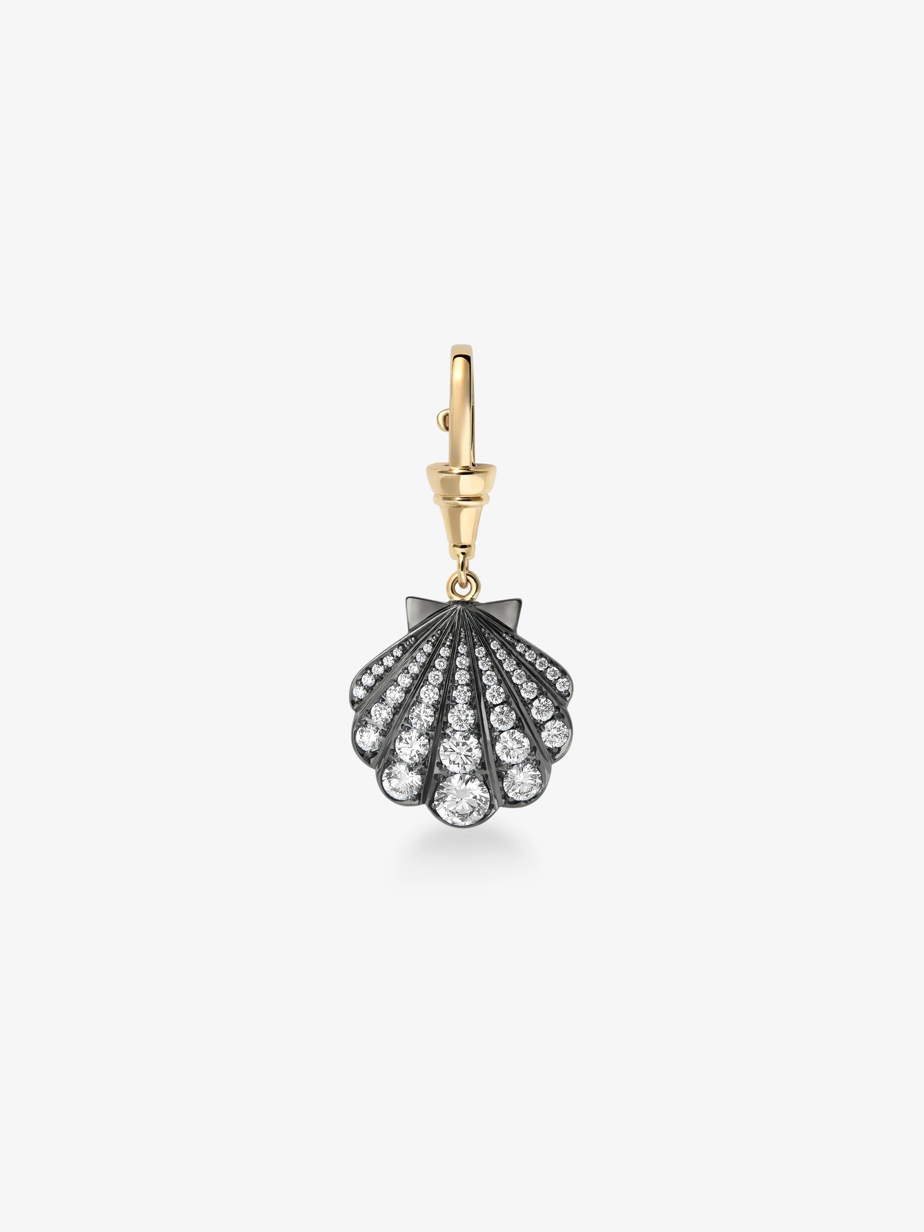JESSICA MCCORMACK Beaches Detachable Shell Diamond Ball n Chain Pendant