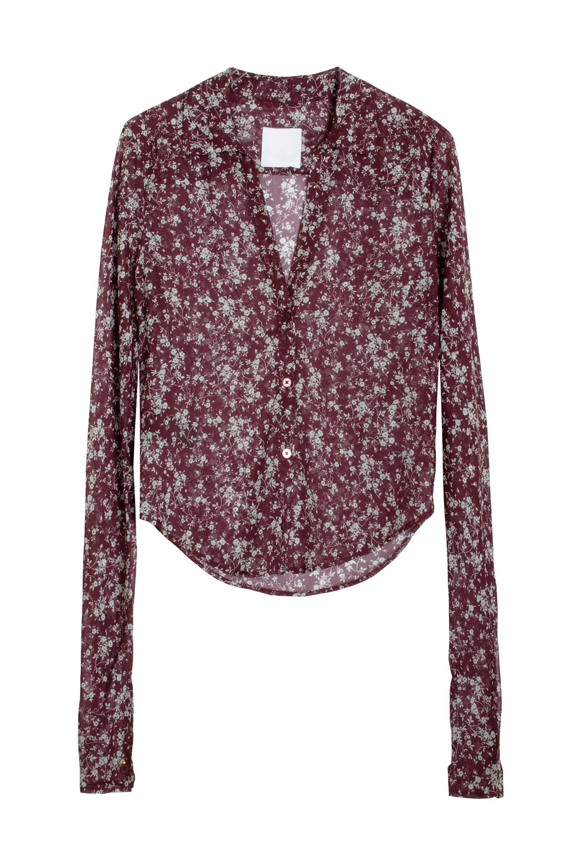PARIS GEORGIA Floral Sheer Silk Shirt
