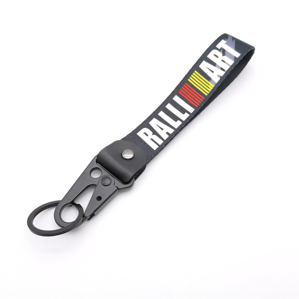 OIWA GARAGE Rally Art Inspired JDM Keychain   Durable Nylon Strap with Metal Buckle