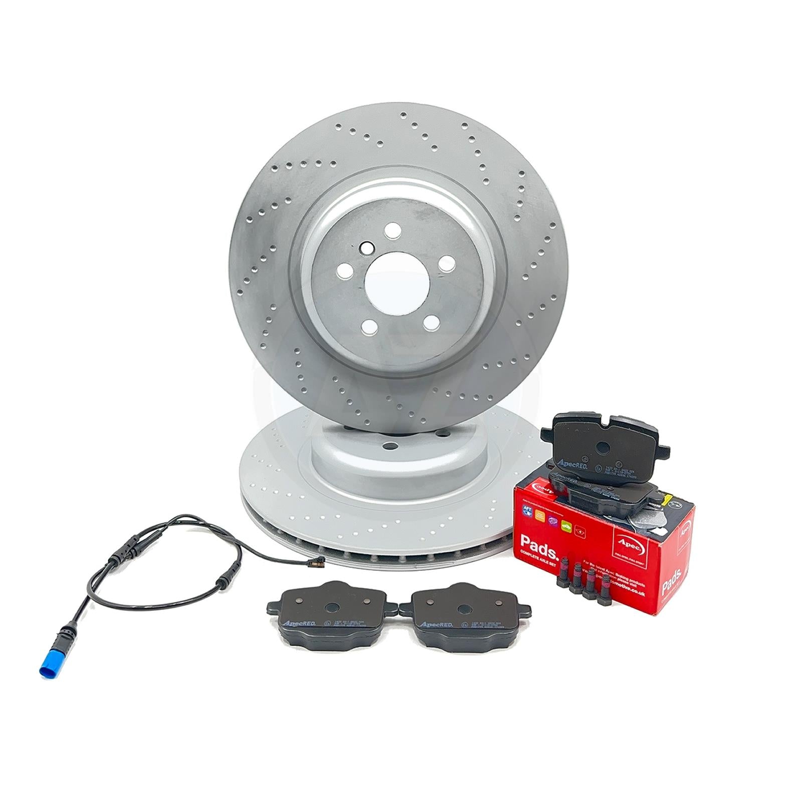 KINETIX FOR BMW X5 40d G05 M SPORT REAR BRAKE DISCS APEC PADS SENSOR 370mm