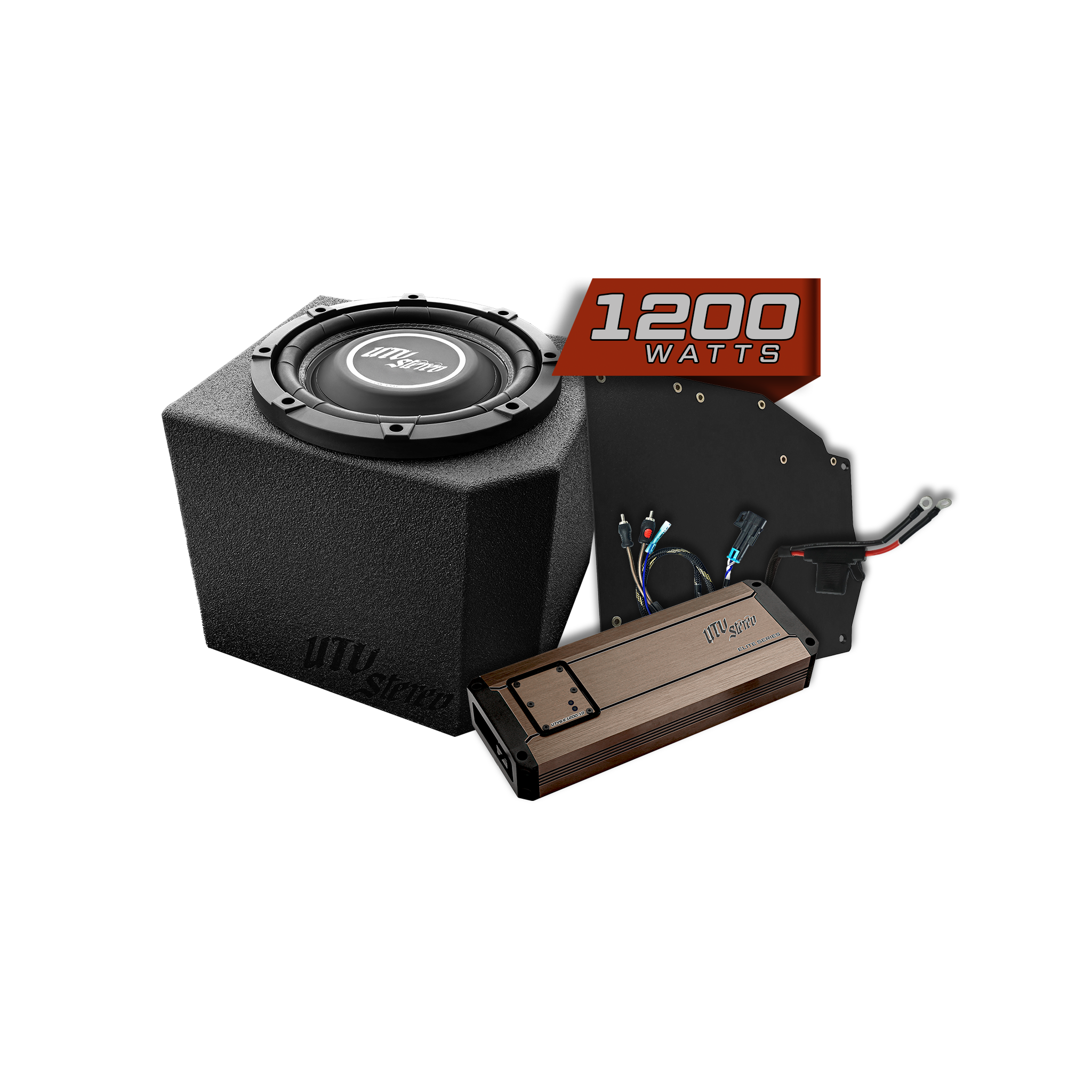 UTV STEREO Polaris® Ranger 1200W Single 10" Subwoofer Kit   UTVS RNG SUB 1200 1
