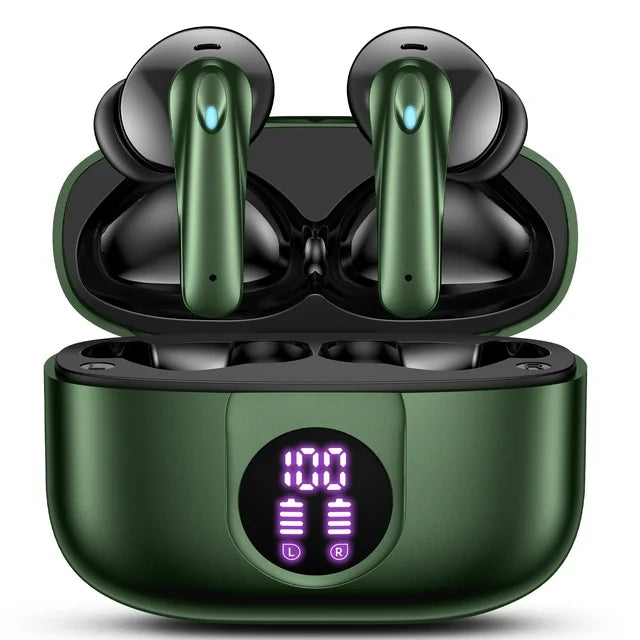 VEATOOL VEAT00L P91 Wireless Earbuds  Bluetooth Headphones V5.4 Stereo Ear buds with Noise Cancelling Mics  60H Playback Mini Case with Dual LED Display  IP7 Waterproof in Ear Earphones for Android iOS