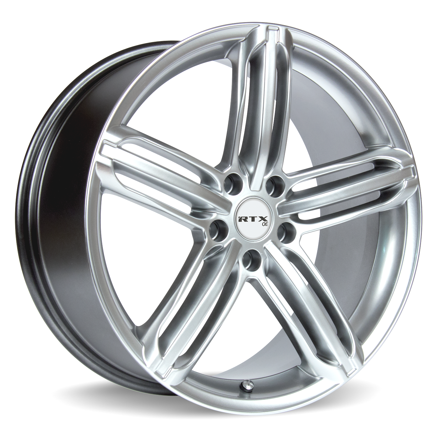 RTXWHEELS 18x8 Alloy Wheel   RTX Bavaria II 082485 Hyper Silver , with 5x112 Bolt Pattern , 35.0 Offset , 66.6 HubBore
