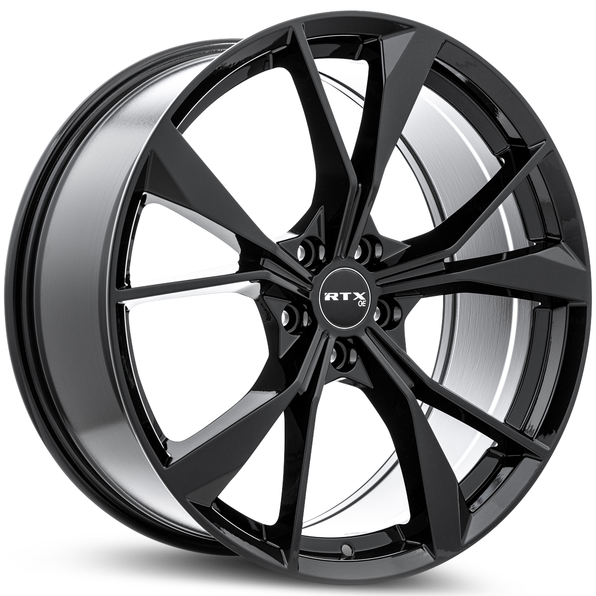 RTXWHEELS 19x8 Alloy Wheel   RTX VW01 507439 Gloss Black , with 5x112 Bolt Pattern , 40.0 Offset , 57.1 HubBore