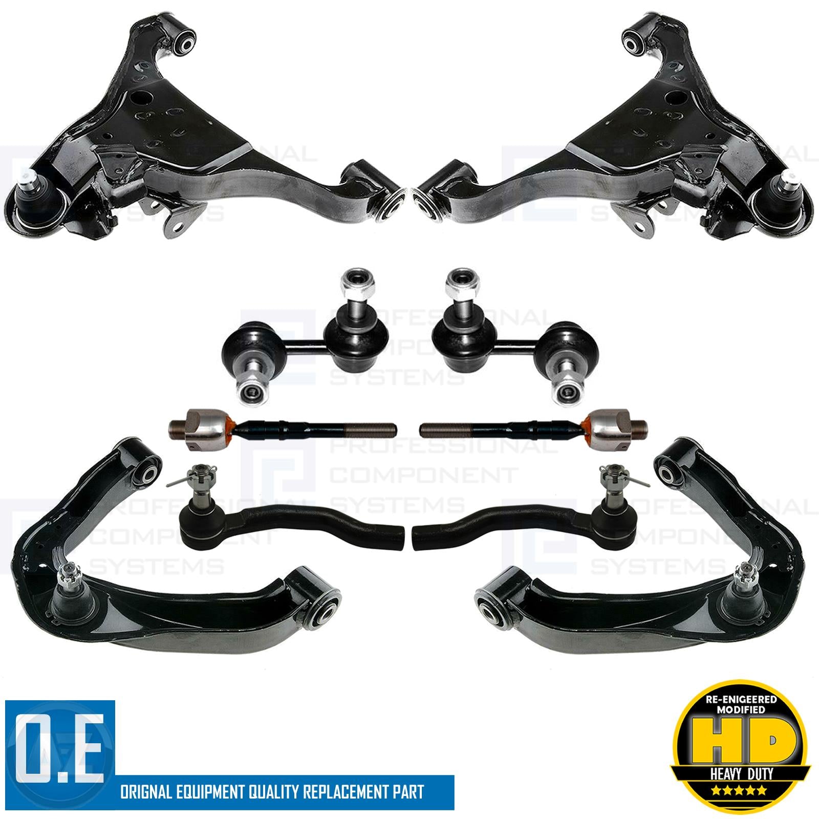 PCS EUROPE FOR NAVARA D40 PATHFINDER R51 FRONT UPPER LOWER SUSPENSION WISHBONE ARM KIT SET