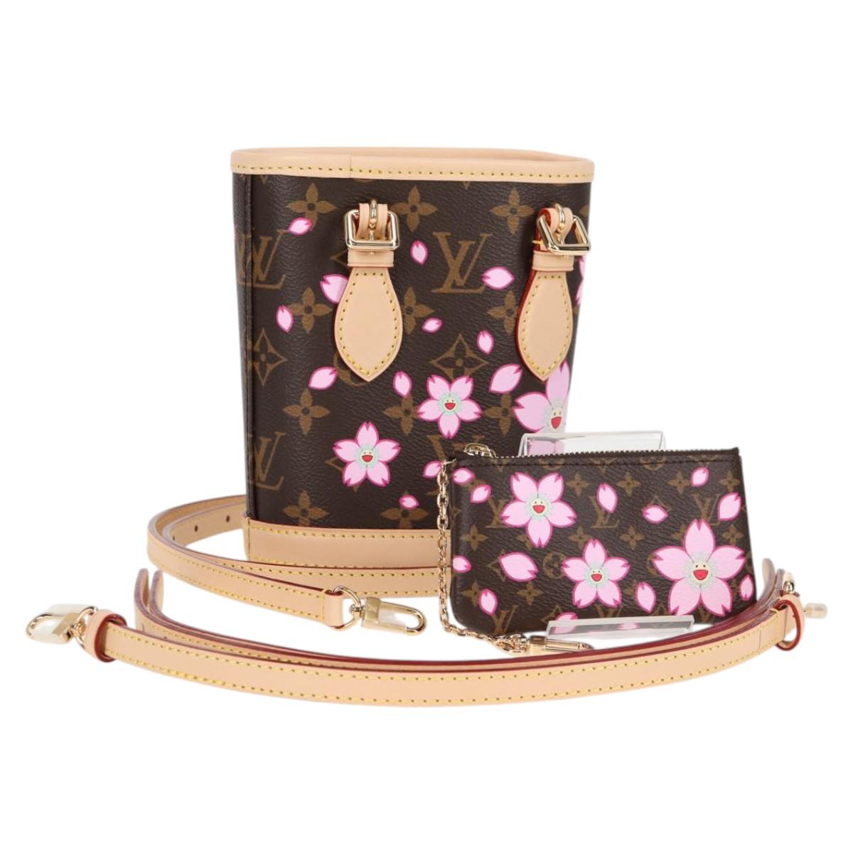 LOUIS VUITTON Cherry Blossom LV × TM Nano Bucket Bag Sakura M13417 Auth BA1729SM