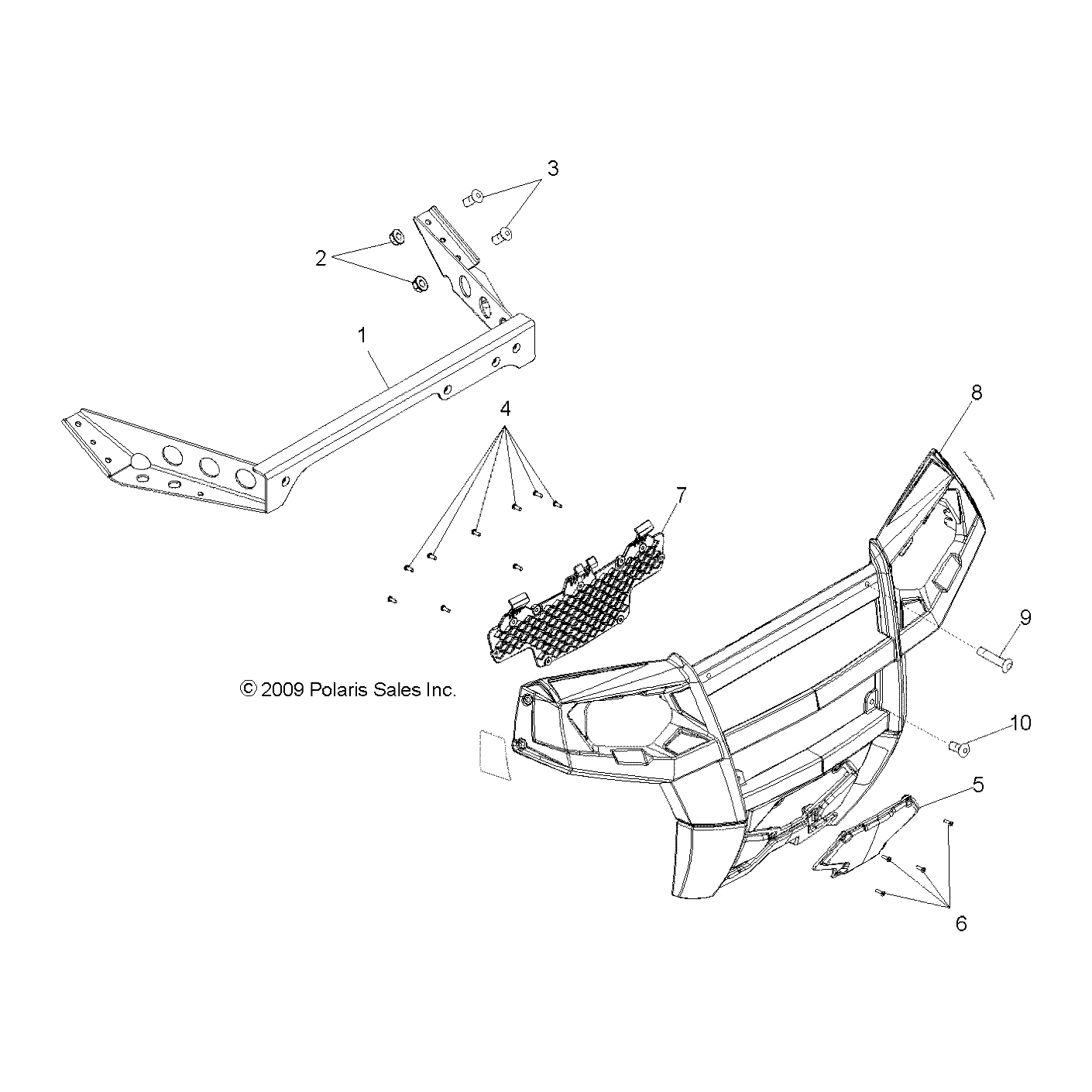 WEAVER POWERSPORTS DROP SHIP Bumper Assembly, Front, Gloss B by Polaris