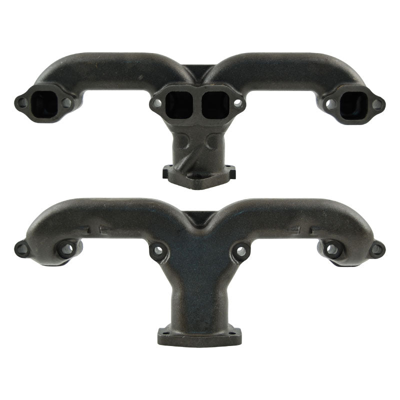 Cal Custom Small Block Chev 2 1/2" Outlet Rams Horn Style Cast Iron Exhaust Manifold 1955+