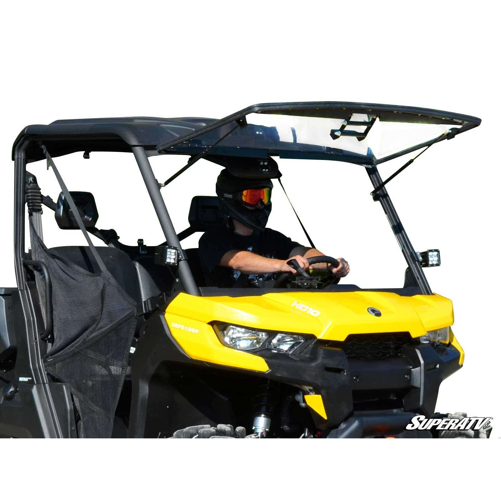 SuperATV Can Am Defender Scratch Resistant Flip Windshield FWS CA DEF 70