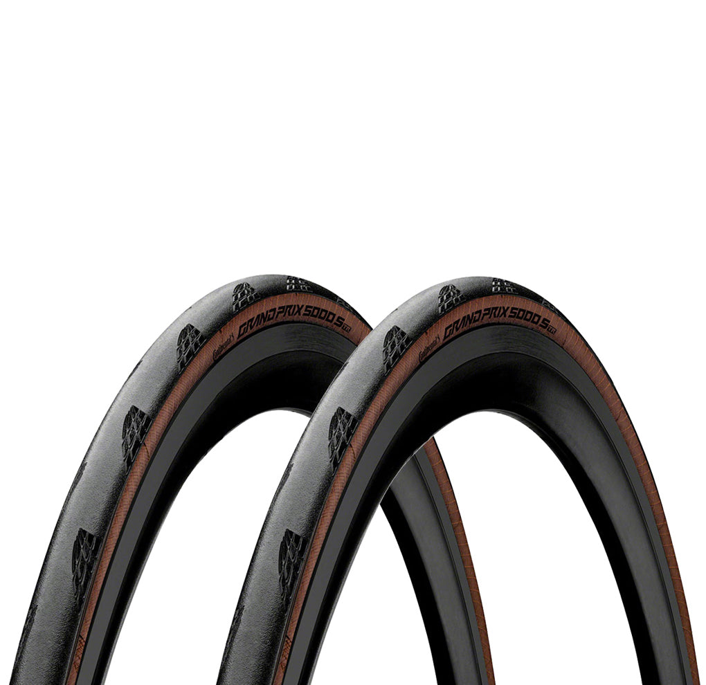 Pack of 2 Continental Grand Prix 5000 S TR Tire 700 x 25 Black/Transparent C1027125