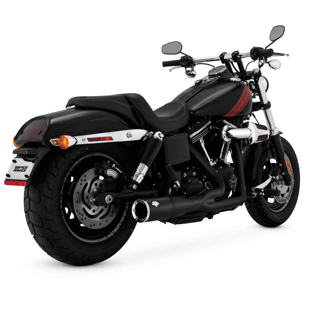 VANCE AND HINES Vance & Hines 46541 Hi Output 2 into 1 Short Exhaust System Black Harley Davidson