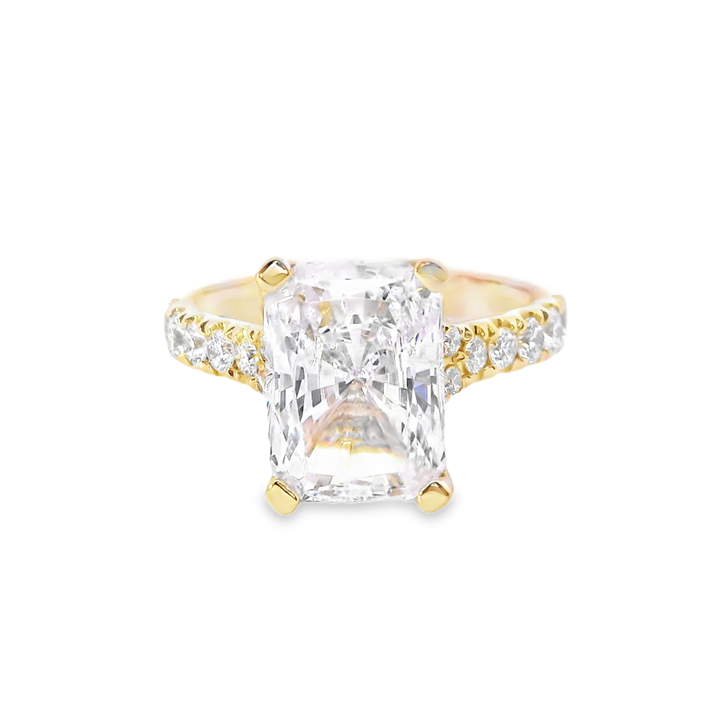 A.JAFFE 14K Yellow Gold 0.60 CTW Radiant Cut Semi Mount Engagement Ring