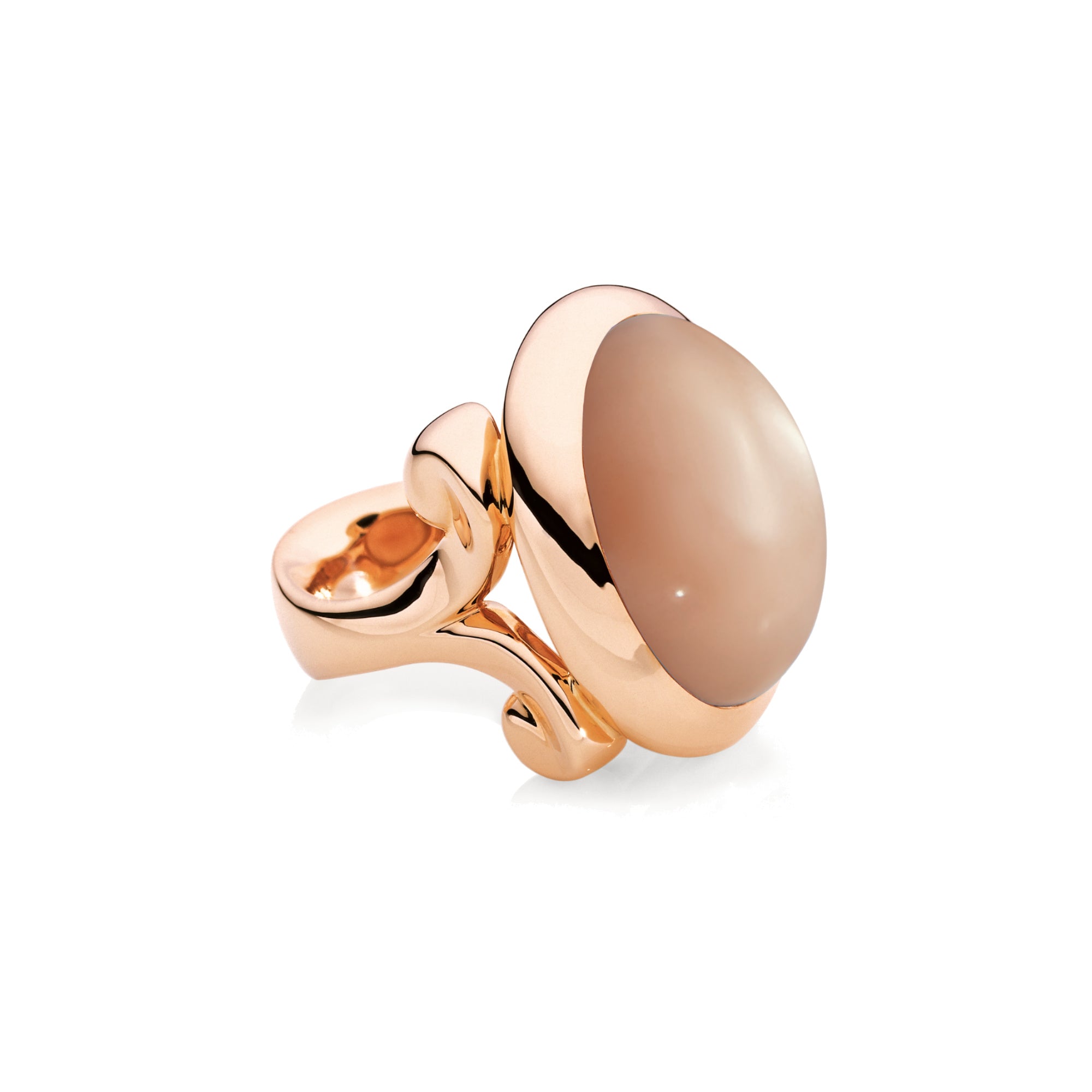 TAMARA COMOLLI HIPPIE GLAM Ring small Brauner Mondstein  Roségold • Mondstein