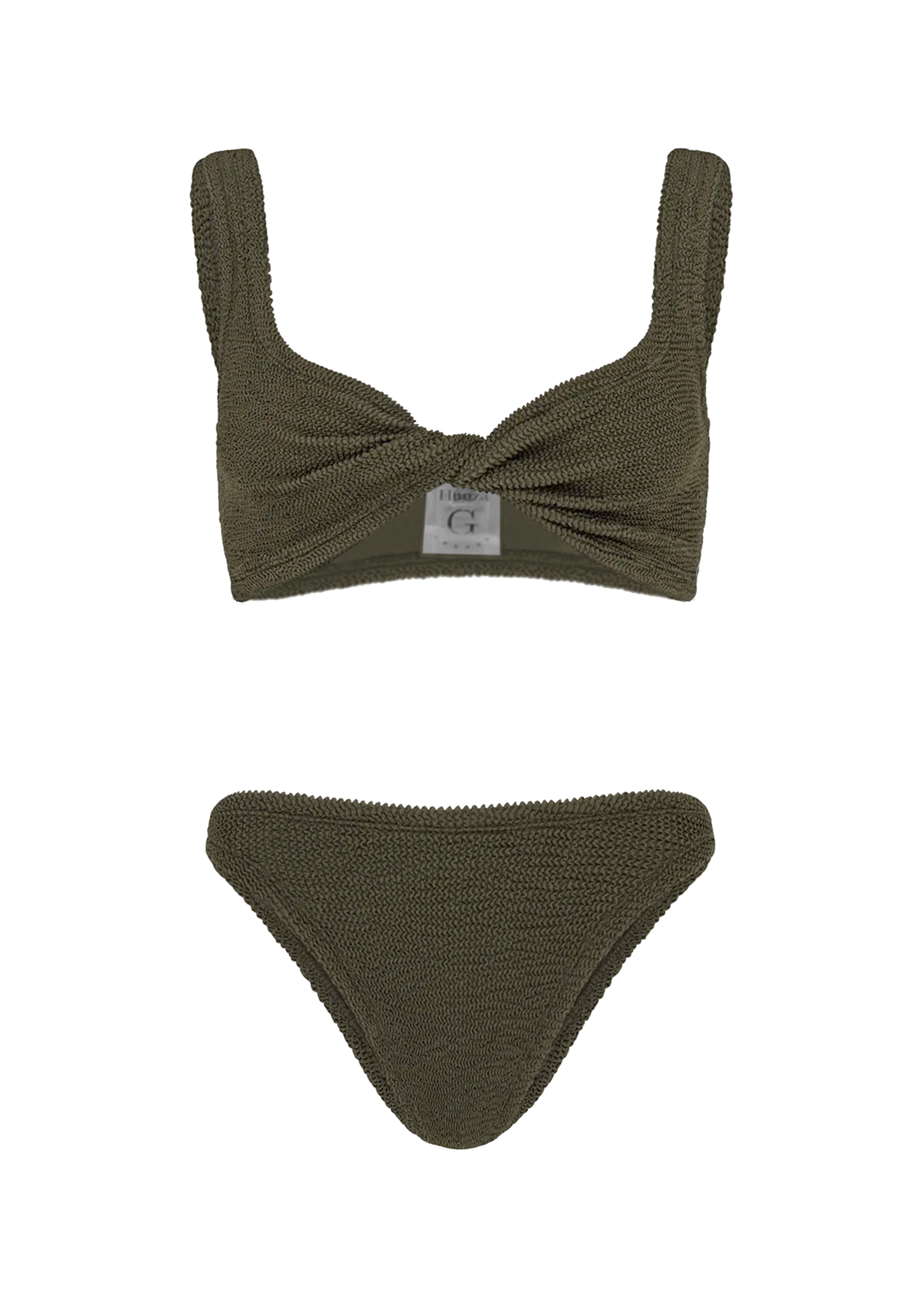 HUNZA G Coverage Juno Bikini Metallic Khaki