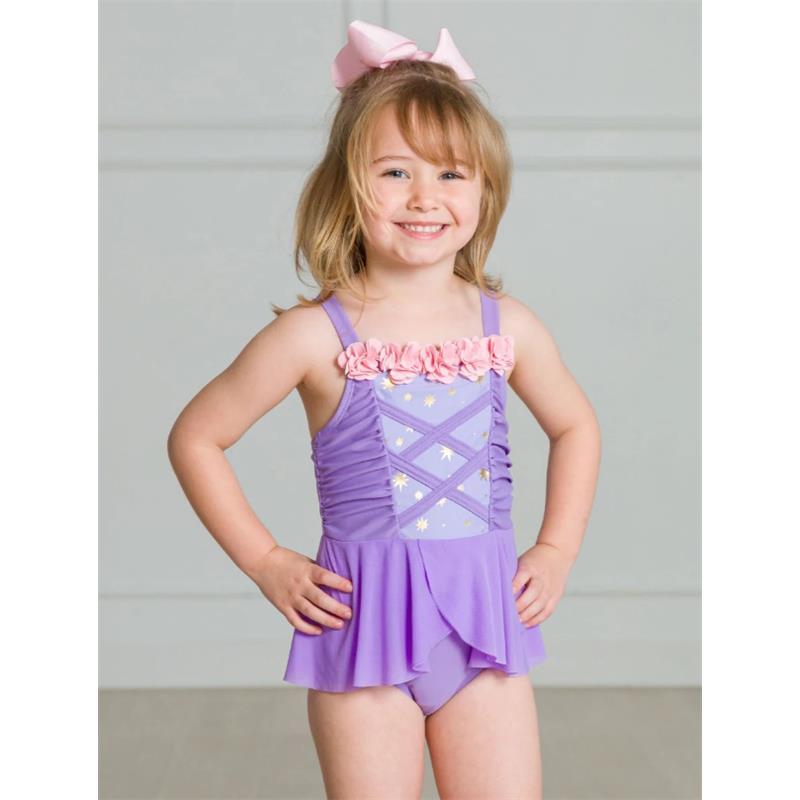 Rufflebutts   Baby Girl Dress Up One Piece Swimsuit Amethyst Princess