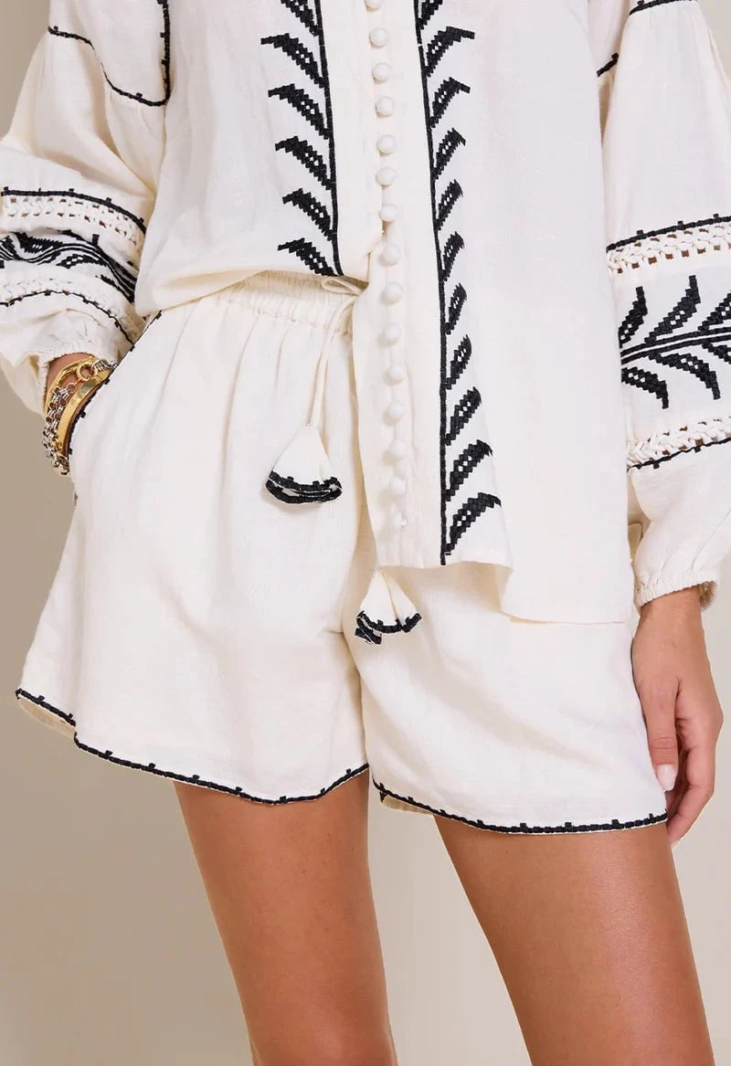 SCARLETT POPPIES Pallaz Shorts Antique White