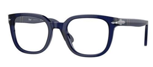 Persol PO 3263V 181 Cobalto Blue Square Eyeglasses 50mm Transition Plano/Addons