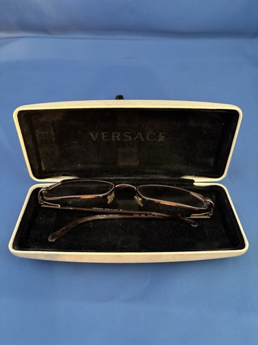 Versace MOD 1067 1013 Bronze Slim Rectangle Eyeglasses Frames 52 17 135 Italy