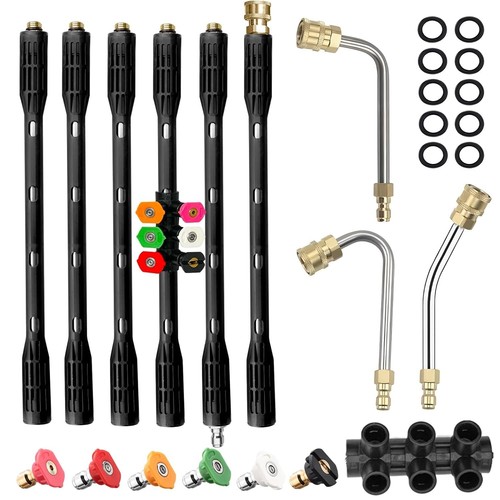 Pressure Washer Extension Wand 30° 90° 120° with Spray Nozzle Tips 4000 PSI