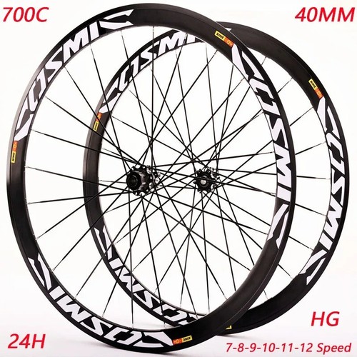 700C Road Bicycle Wheelset 24H Barrel Axle Single Wheel 6 Ding Disc Brake Hub