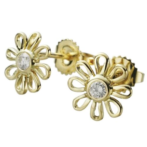 Tiffany & Co. Diamond Daisy Flower Earrings K18YG