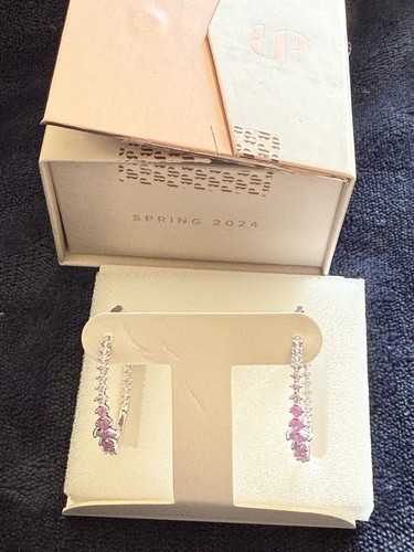 Bomb Party Simply Hoops ‘The Adrienne Hoop’ RBP7118 Pink Ice Crystal & Rhodium