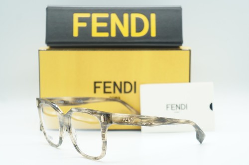 NEW FENDI FE50054I 063 BLACK HORN AUTHENTIC EYEGLASSES FRAMES 52 19