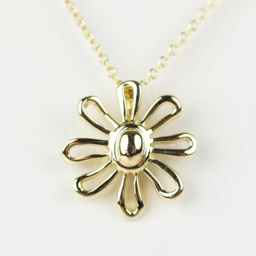 Tiffany & Co. Daisy Flower Pendant Necklace Paloma Picasso K18 Yellow G 41cm