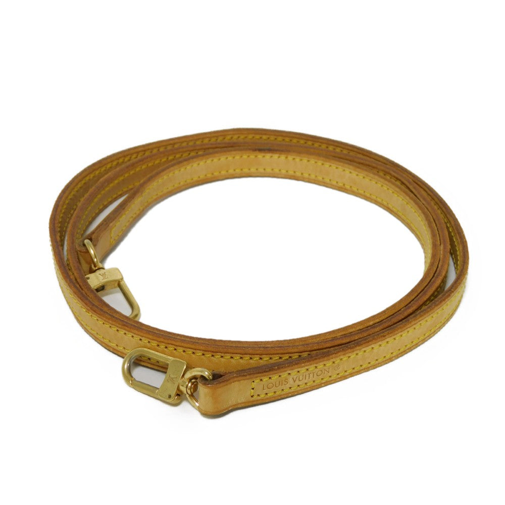 LOUIS VUITTON Shoulder strap J00145 Natural cowhide leather natural Tanned leather width 0.5" long beige non adjustable LV logo bandouliere 120 unisex(Unisex) Used Authentic