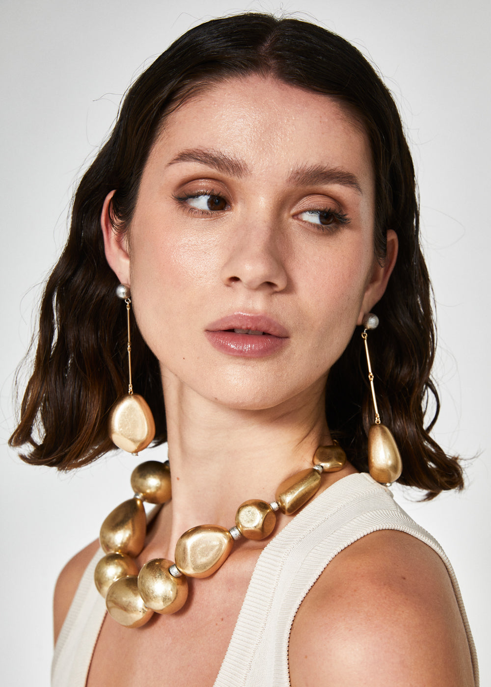 NALÌ COLLANA GIROCOLLO CIOTTOLI ORO SPAZZOLATO