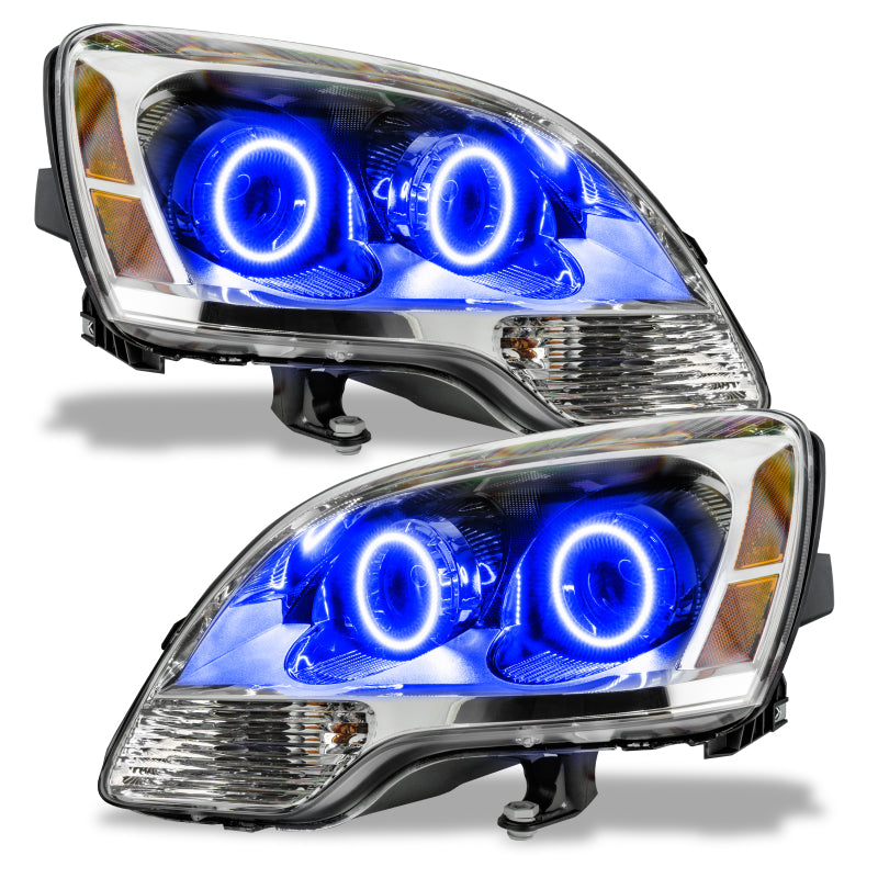 Oracle Lighting 08 12 GMC Acadia Non HID Pre Assembled LED Halo Headlights   (2nd Design)  Blue