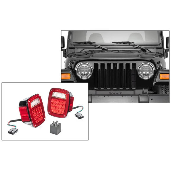 TACTIK LED Headlight & Tail Light Combo for 97 06 Jeep Wrangler TJ