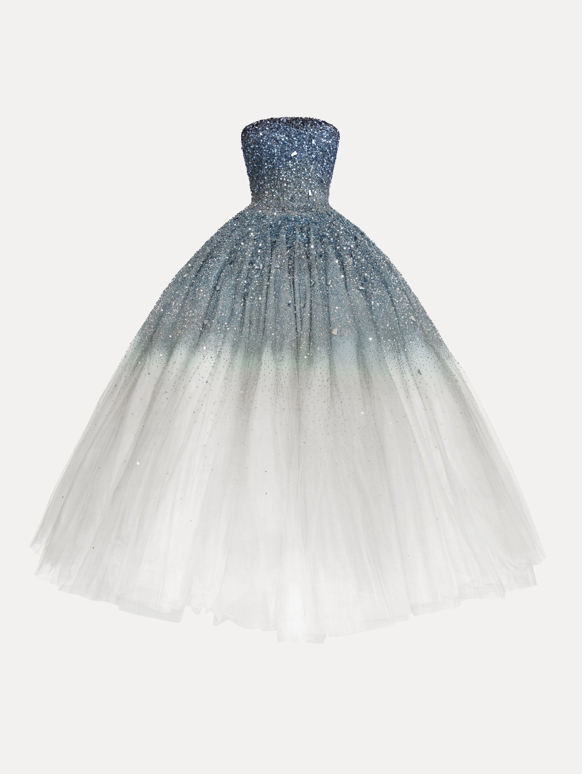OSCAR DE LA RENTA Ombré Sequin Embroidered Ball Gown