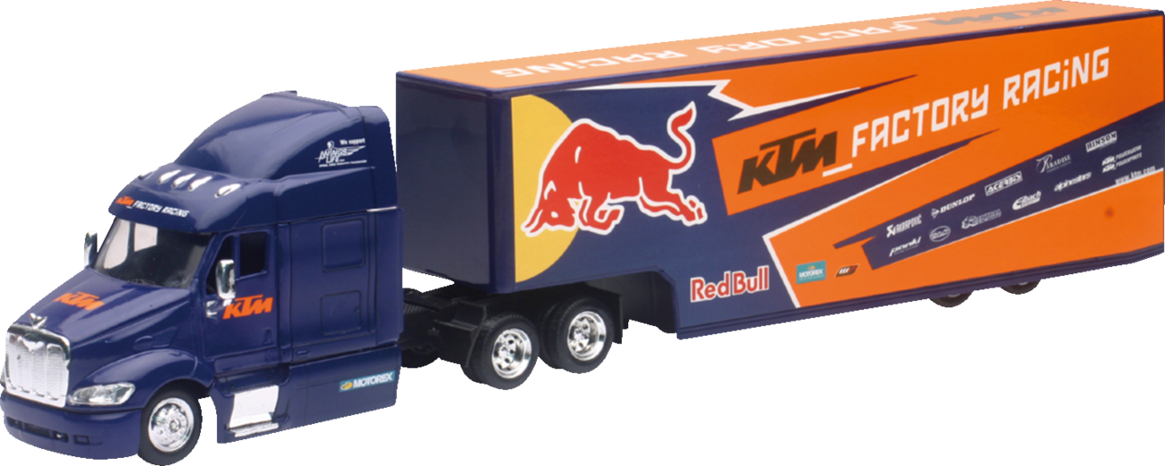 New Ray Toys Peterbilt Red Bull KTM Race Team Truck   1:43 Scale   Blue/Orange 15973