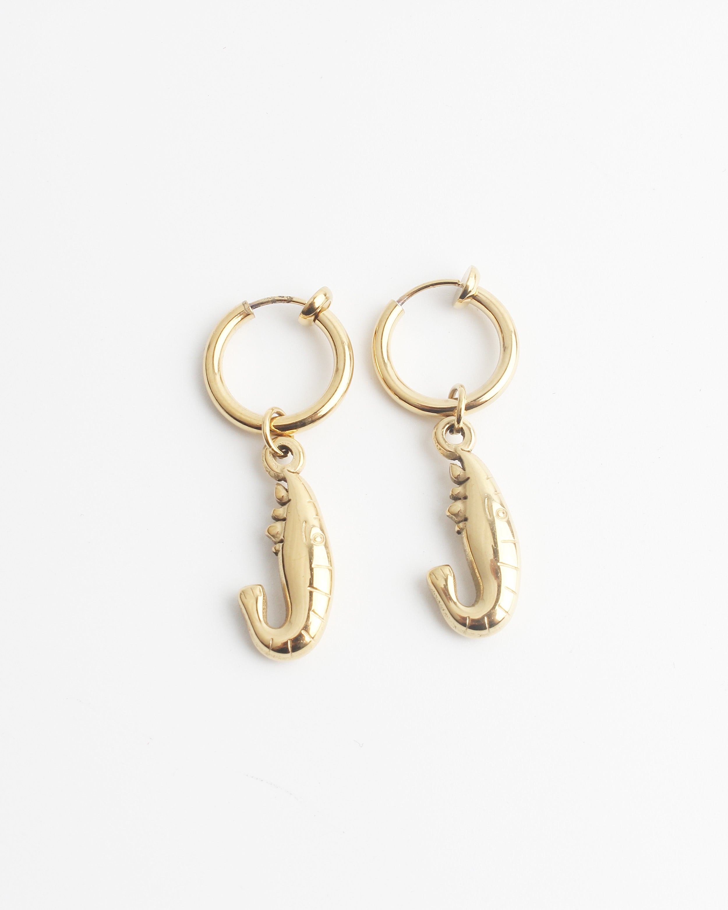 NOTBRANDED Shrimp   Earrings   Clip On   Stainless Steel