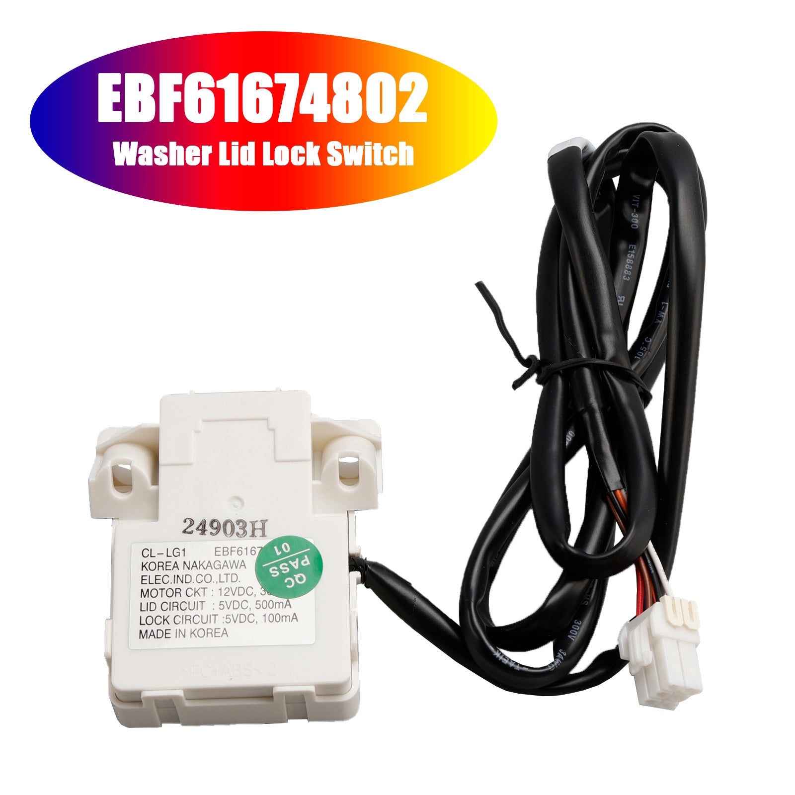 VIPIH EBF61674802 Washer Lid Lock Switch for LG Kenmore Washing Machine EBF60665201