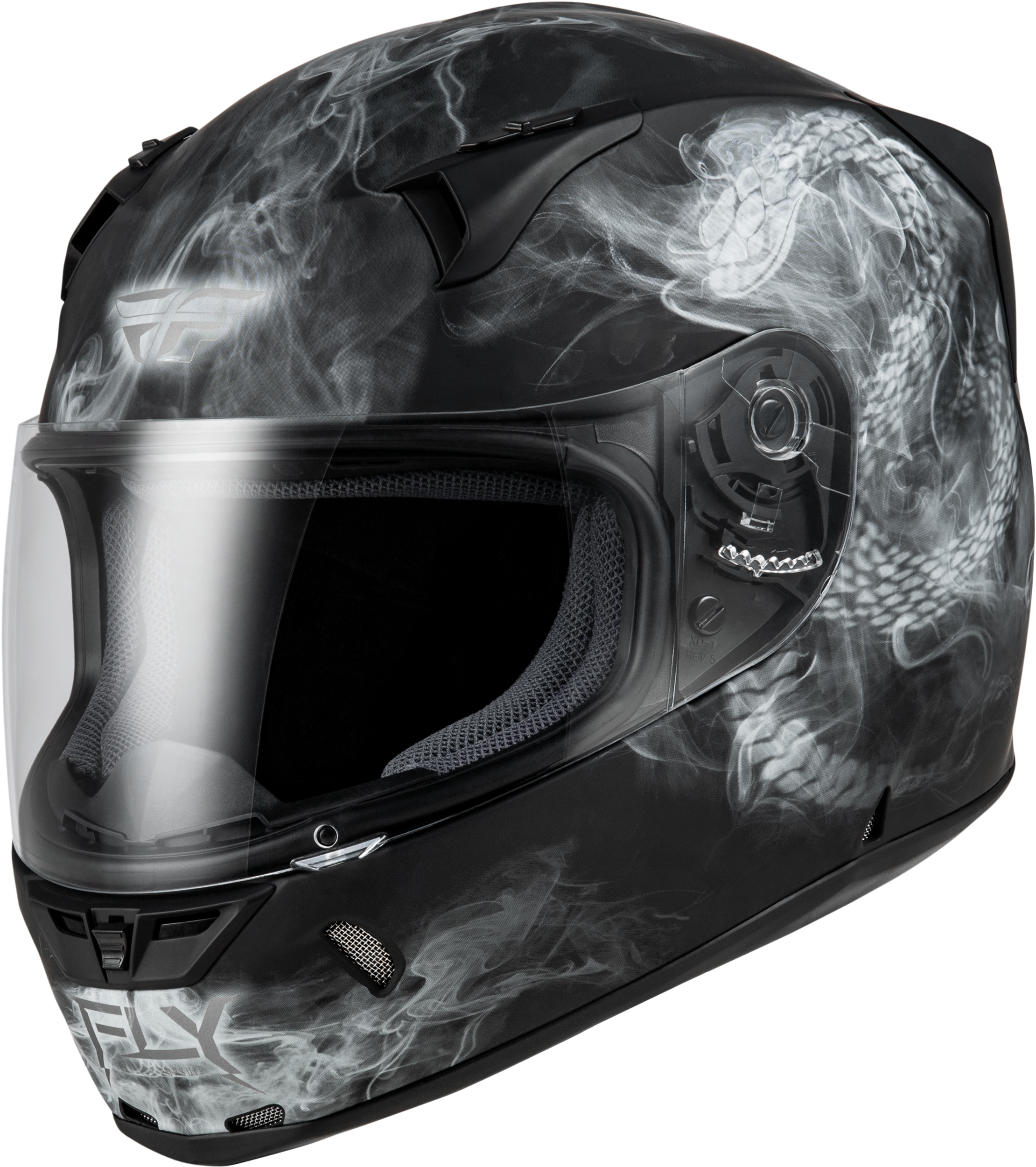 FLY RACING Revolt Coil Helmet Matte Black/White   Part 73 8385S