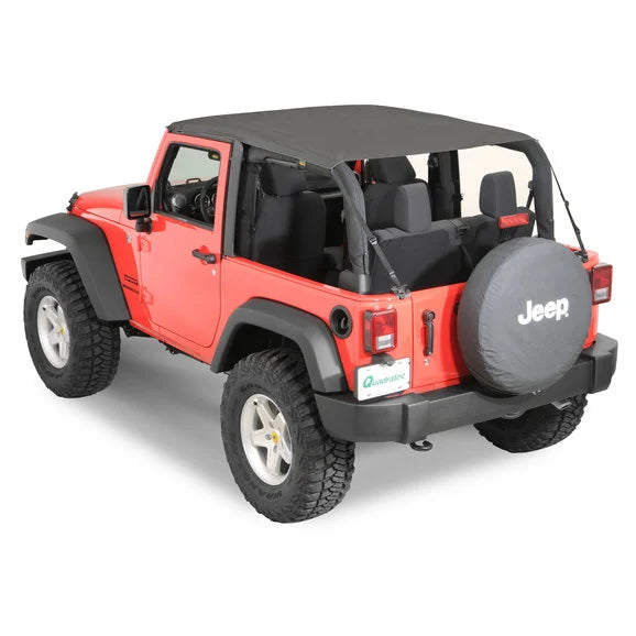 QuadraTop 13835 35 Bimini Top Plus in Black Diamond for 07 18 Jeep Wrangler JK 2 Door