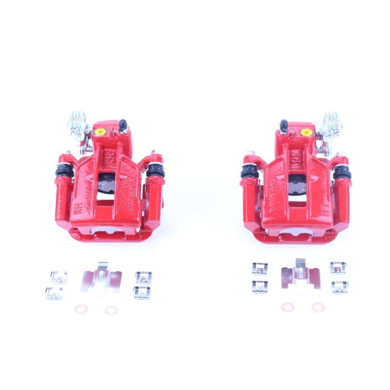 POWERSTOP Power Stop 94 01 Ford Mustang Rear Red Calipers w/Brackets   Pair