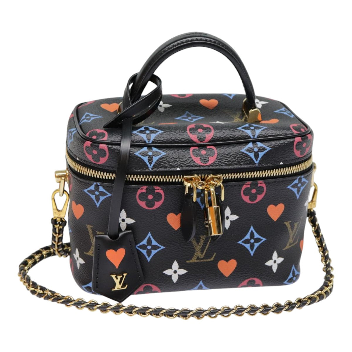 LOUIS VUITTON Monogram Game On Vanity PM Hand Bag Black M57482 LV Auth 89082SM